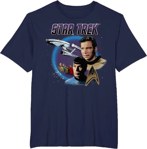 Vista 63 de Star Trek Original Series Vintage Enterprise T-Shirt Baby Blue