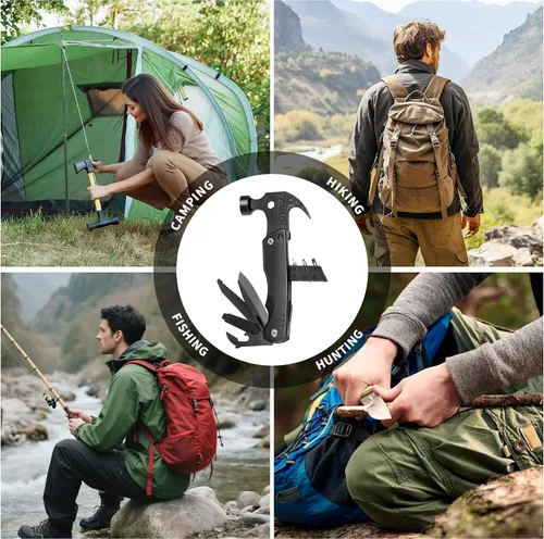 Vista 5 de Martillo multiherramienta, regalo de múltiples herramientas 12 en 1 para hombres, regalos para papá, rellenos de calcetines de Navidad para marido