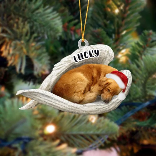Vista 31 de Ángel durmiente de Afghan Hound para Navidad, adorno personalizado con el nombre del perro, adorno de Navidad personalizado para amantes de perros