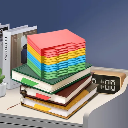 Vista 7 de 96 separadores de tarjetas de índice de 5 x 8 con pestañas en blanco, tarjetas de notas de color para estudiar, trabajar, oficina, escuela