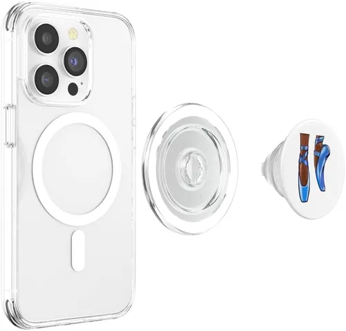 Vista 4 de African American Ballerina pointe shoes love dancing Ballet PopSockets MagSafe PopGrip for iPhone