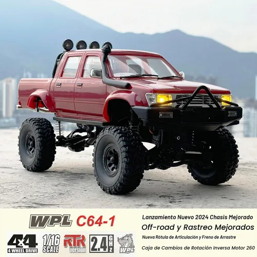 Vista 3 de HLSFWDRIVE RC Rock Crawler 4x4 WPL C64-1 Camión de control remoto Off Road