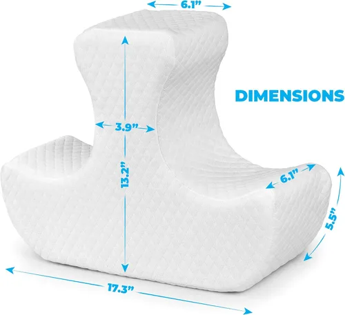 Vista 3 de Almohada de espuma viscoelástica para dormir, diseño único patentado, combina la función de la almohada de rodilla y almohada de media luna
