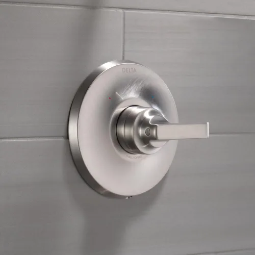 Vista 2 de Delta Faucet Tetra Serie 14 Lumicoat T14089-SS-PR - Kit de moldura de válvula de ducha de níquel cepillado, mango de ducha, kit de molduras de ducha