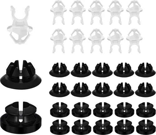 Vista 8 de 50 piezas de clips de retención de parachoques de coche, remaches de plástico cuadrados blancos para forro de guardabarros, clips de parachoques