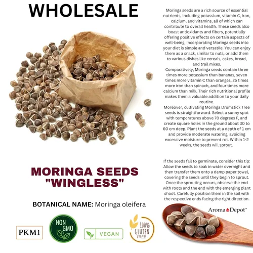 Vista 9 de Semillas de moringa de 1 libra KERNEL Shelled Clean 100% Natural, Superalimento crudo nutricional, rico en vitaminas, semillas comestibles