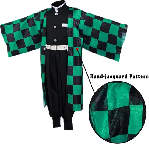 Vista 2 de Disfraz de kimono de anime japonés Tanjiro Kamado Nezuko Giyuu para niños