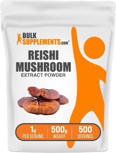 Vista 7 de BulkSupplements. com Reishi - Extracto de hongos en polvo, suplemento para el bienestar general, sin gluten, 0.04 oz por porción, 3.5 onzas