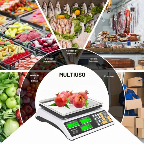 Vista 7 de Báscula digital de cálculo de precios de 66 libras / 66.1 lbs con pantalla LCD dual y modo de conteo — Báscula de alimentos de acero inoxidable