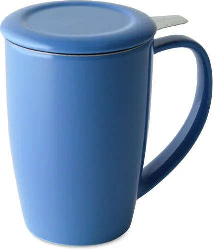 Vista 11 de Forlife. Taza de 15 onzas, alta, curvada, con infusor de té y tapa., negro, (Black Graph)