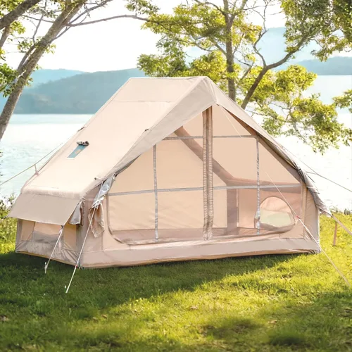 Vista 16 de Inflatable Camping Tent with Hand Pump Waterproof Outdoor Blow up Tent 2-8 Person Oxford 4 Season Glamping Air Tent Cabin House with Mesh Windows &