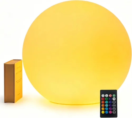 Vista 10 de Luz de bola LED, luz de orbe brillante de 6 pulgadas, lámpara de globo recargable, luces de estado de ánimo regulables con control remoto, lámpara