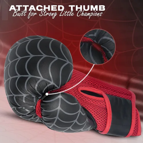 Vista 5 de Kids Boxing Gloves 6oz Boxing Gloves for Kickboxing Muay Thai MMA Bag Gloves for Punching Bag Negro