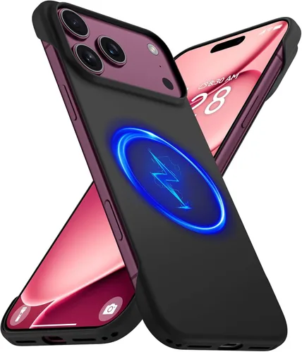 Vista 27 de GRECAZO - Funda magnética delgada sin marco para iPhone 17 Pro Max, color azul