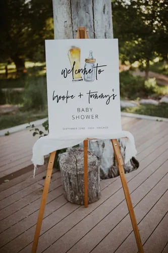 Vista 11 de Letrero de bienvenida personalizado para baby shower de barbacoa – Bun in the Oven Baby Shower Welcome – Cartel de baby shower – Decoración de baby
