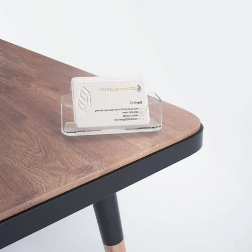Vista 2 de HSYMQ Soporte de acrílico para tarjetas de visita para escritorio, soporte de plástico transparente para tarjetas de visita, se adapta a 30-50