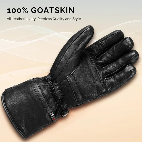 Vista 5 de SAVIOR HEAT Guantes térmicos para hombres y mujeres, guantes eléctricos recargables de cuero para esquí y snowboard