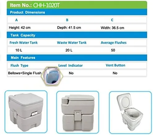 Vista 2 de Inodoro de ahorro de agua de 20L Inodoro Flush Viaje Camping al aire libre/interior Orinal Inodoro Desmontable