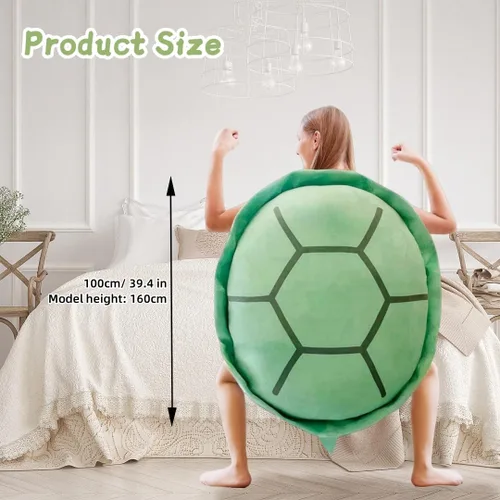 Vista 2 de BXEBUI Almohadas de concha de tortuga de 40 pulgadas con peso, disfraz de animal de peluche divertido, regalo para niños y adultos (40 pulgadas)