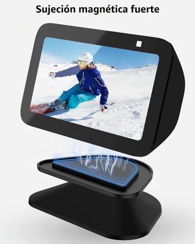 Vista 5 de Maxonar Soporte para Echo Show 5 (3ª generación), soporte giratorio de inclinación ajustable, base antideslizante, magnético fuerte, compatible