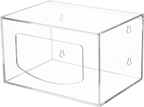 Vista 7 de Dispensador de bolsas de basura extra grande con tapa, soporte de acrílico apilable para bolsas de basura debajo del fregadero, montado en la pared