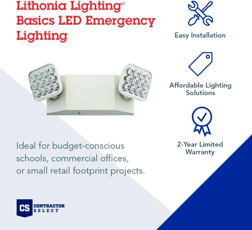 Vista 6 de Lithonia Lighting Paquete de luces de emergencia LED con ELM2L M12 Quantum y EU2C M6 (generación 3)