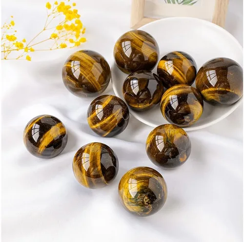 Vista 9 de Bola esférica de cristal curativo de ojo de tigre natural para reiki equilibrio, meditación, decoración del hogar y la oficina