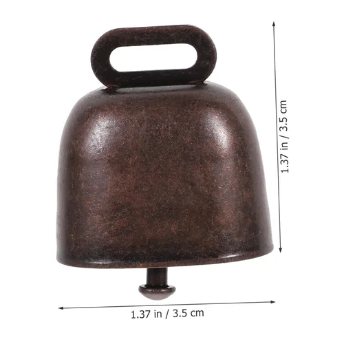 Vista 4 de 2 campanas colgantes de animales, campanas duraderas para caballos y vacas, sonido nítido para pérdida, elegante estilo bronce y bronce rojo