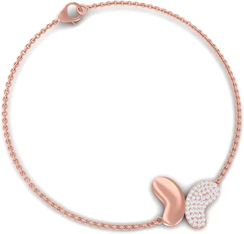 Vista 3 de Pulsera de diamantes de 14 quilates pulsera de mariposa grabada en oro pulsera ajustable de cadena dorada pulsera con dije para mujer pulsera