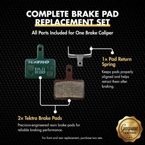 Vista 9 de TEKTRO E10.11 Disc Brake Pads, Resin Compound for Smooth & Powerful Braking