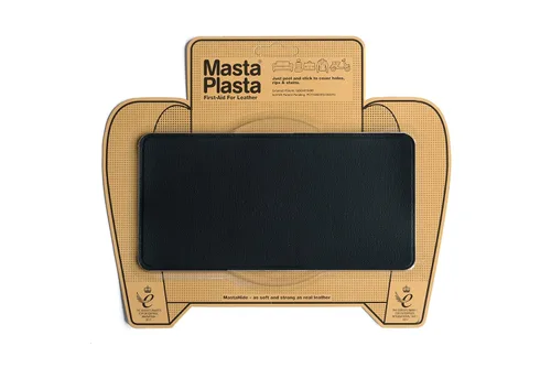 Vista 11 de MastaPlasta Parche de reparación de cuero de alta calidad, color negro, 4 x 2.4 pulgadas (3.9 x 2.4 in). Tapicería instantánea, reparación