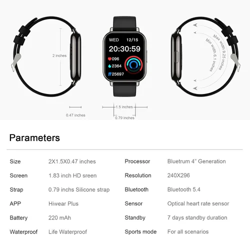 Vista 7 de Q&F Tech C7Pro - Reloj inteligente para seguimiento de salud y fitness, presión arterial y oxígeno/frecuencia cardíaca, sueño, deportes, llamada
