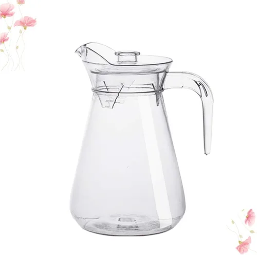 Vista 2 de UPKOCH Contenedor de almacenamiento de bebidas de acrílico, tapa de jarra de jugo, tetera transparente para jugo de agua fría y bebidas caseras
