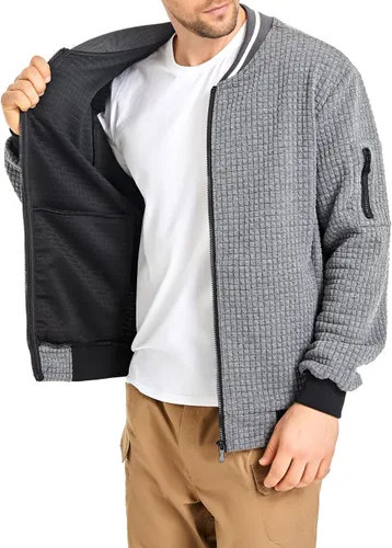 Vista 2 de Chaqueta ligera para hombre, chaqueta estilo bombardero, abrigo universitario