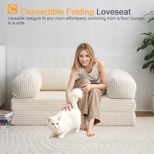 Vista 4 de COMAX Sofá Cama Plegable Queen, Sofá Cama Plegable, Silla Futón Plegable con Cama para Adultos, Colchón de Piso Convertible Sofá para Dormitorio
