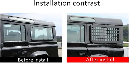 Vista 3 de YIWANG Para Land Rover Defender 110 90 2004-2022 estilo de coche aleación de aluminio negro ventana lateral de vidrio lateral panel protector