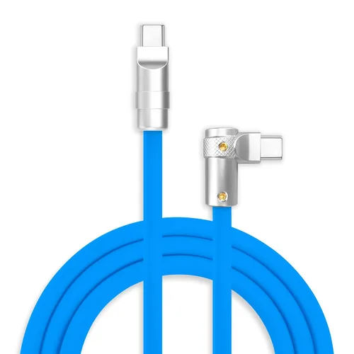 Vista 8 de chubbycable FlexElbow - Cable de carga rápida de 90 grados y 240 W, cable USB C en ángulo recto, cable de carga de silicona compatible con iPhone