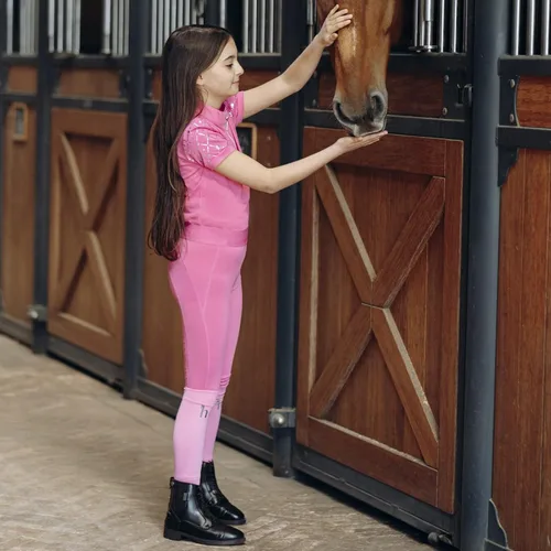 Vista 7 de HORZE Fia - Camisa de equitación ecuestre de manga corta para niños que absorbe la humedad para mostrar o entrenar