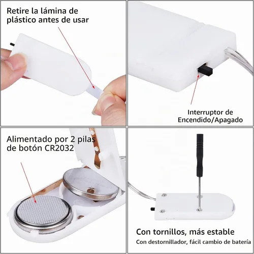 Vista 8 de Luces LED negras UV a pilas, paquete de 2 luces LED de 6.56 pies, 20 luces LED UV, accesorios de luz negra flexibles, luces de hadas moradas