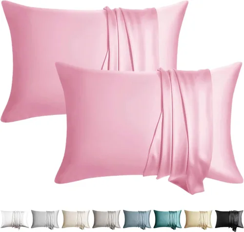 Vista 11 de Juego de 2 fundas de almohada de seda 100% de tamaño estándar, fundas de almohada de seda de morera para cabello y piel, juego de 2, seda de la más