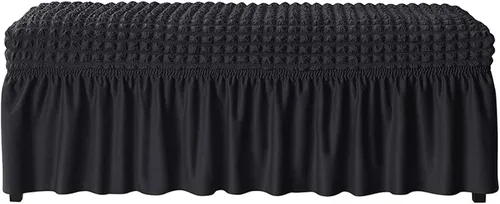 Vista 11 de Funda de banco tapizada elástica de sirsaca para banco de comedor, protector de asiento de banco de comedor con falda, protectores de banco