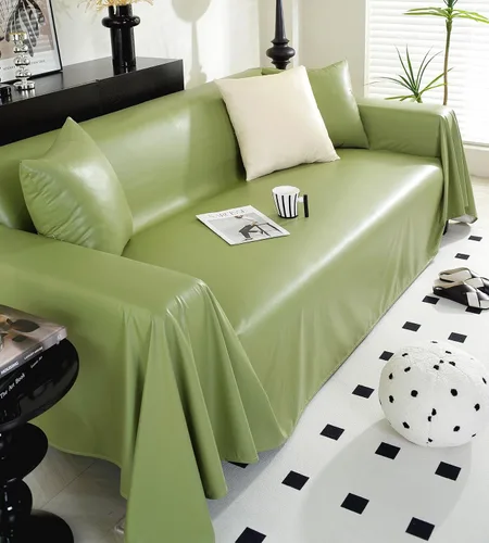 Vista 38 de vctops Fundas impermeables de piel sintética de PU para sofá seccional, funda de sofá vintage para perros, fundas de loveseat, funda de futón, funda