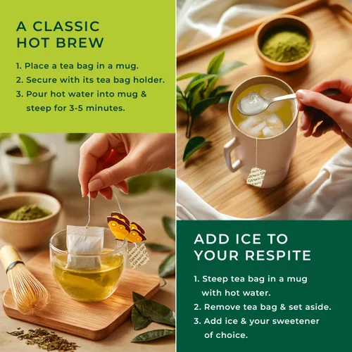Vista 7 de Gya Tea Co Bolsas de té verde Matcha (20 bolsas) – Té suave con alto contenido de cafeína fresco y sedoso para refrescar la mañana y salud digestiva