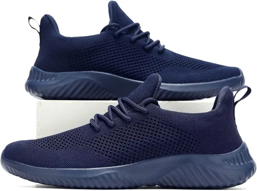 Vista 6 de Zapatos de tenis sin cordones para hombre, ligeros, transpirables, informales, suela suave, malla para el trabajo, gimnasio, tenis