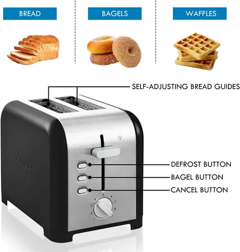Vista 5 de Kenmore 40600 Tostadora de 2 rebanadas en negro