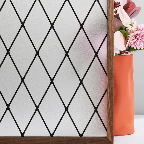 Vista 9 de Película de Ventana de Malla Esmerilada, Película de Privacidad para Ventana, Adhesivo Decorativo para Ventana No Adhesivo, Película de Vidrio