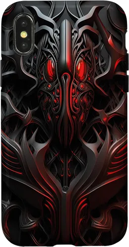 Vista 4 de iPhone 14 Alien Style Pattern Biomechanical and Mechanical Case