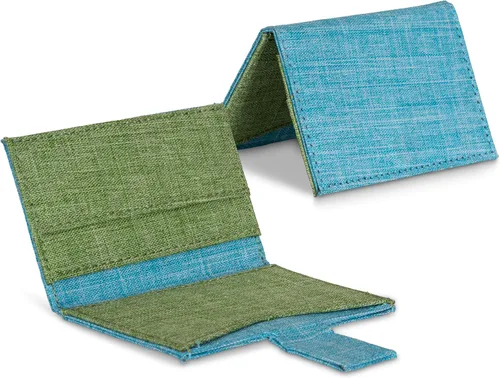 Vista 3 de Stick On Cartera del teléfono celular y titular de la tarjeta para la caja del teléfono Compatible con iPhone (azul verde)