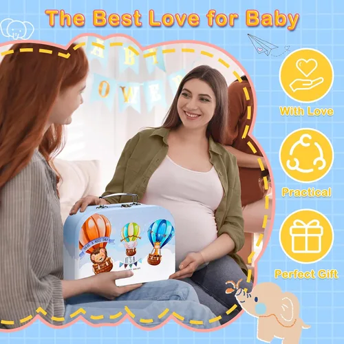 Vista 7 de Juego de cestas de regalo para bebé, 8 unidades, artículos esenciales para recién nacidos, cestas de regalo para recién nacidos, cestas de regalo