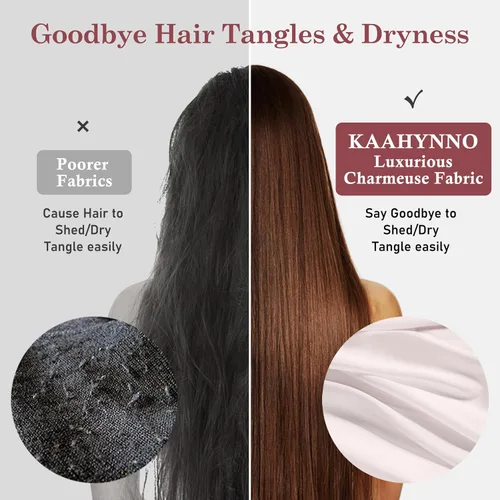 Vista 46 de Gorro de satén de seda ajustable para envolver el cabello para dormir, gorro de dormir de doble capa, turbante nocturno para cabello largo y rizado